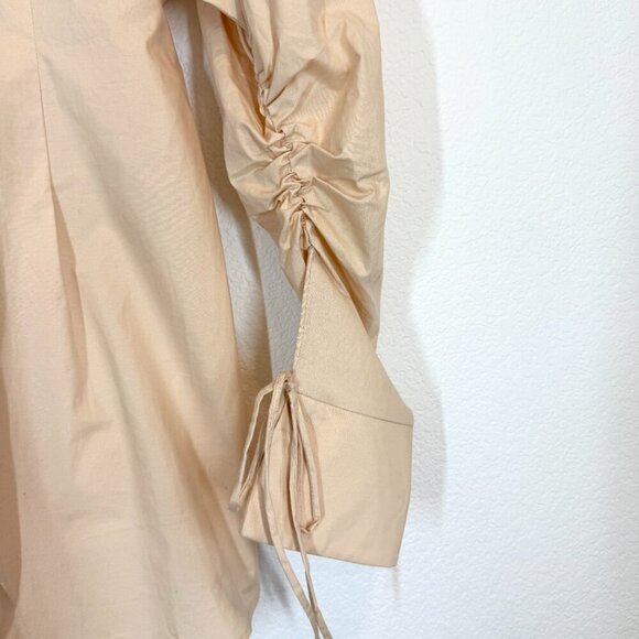 Oh Polly In the Hamptons Relaxed Shirt Dress Mini Cream Button Size 6 - Picture 7 of 13